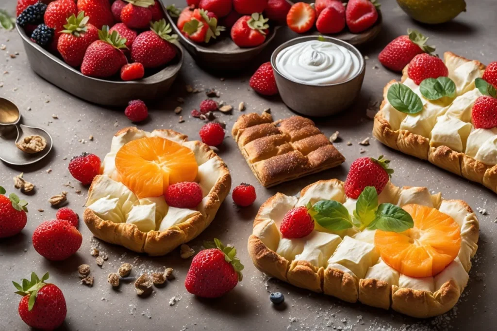 Recette gaufres a la creme patissiere et fruits frais