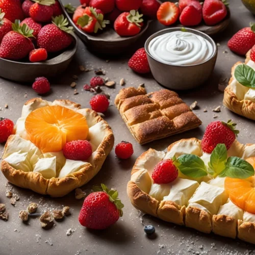 Recette gaufres a la creme patissiere et fruits frais