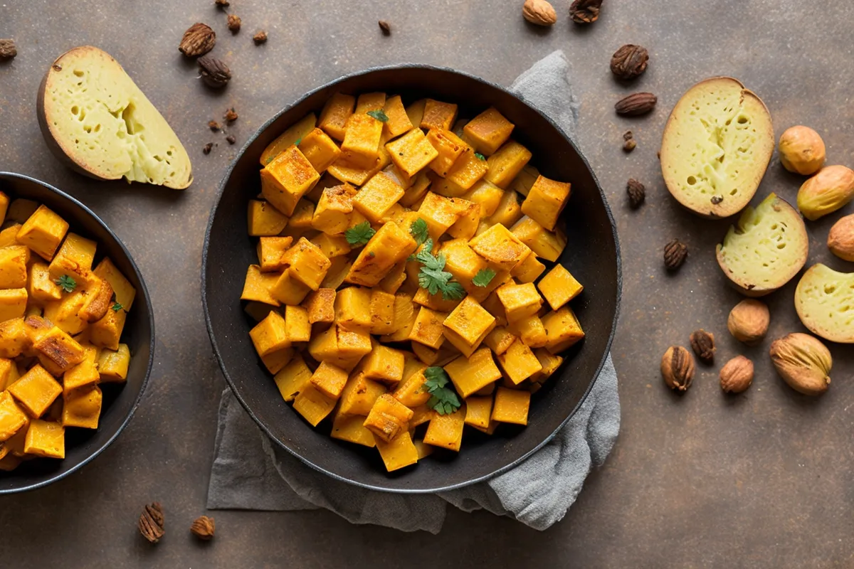 Recette gaufres a la patate douce et curry