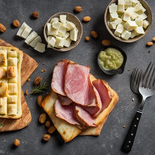 Recette gaufres a la raclette et jambon cru