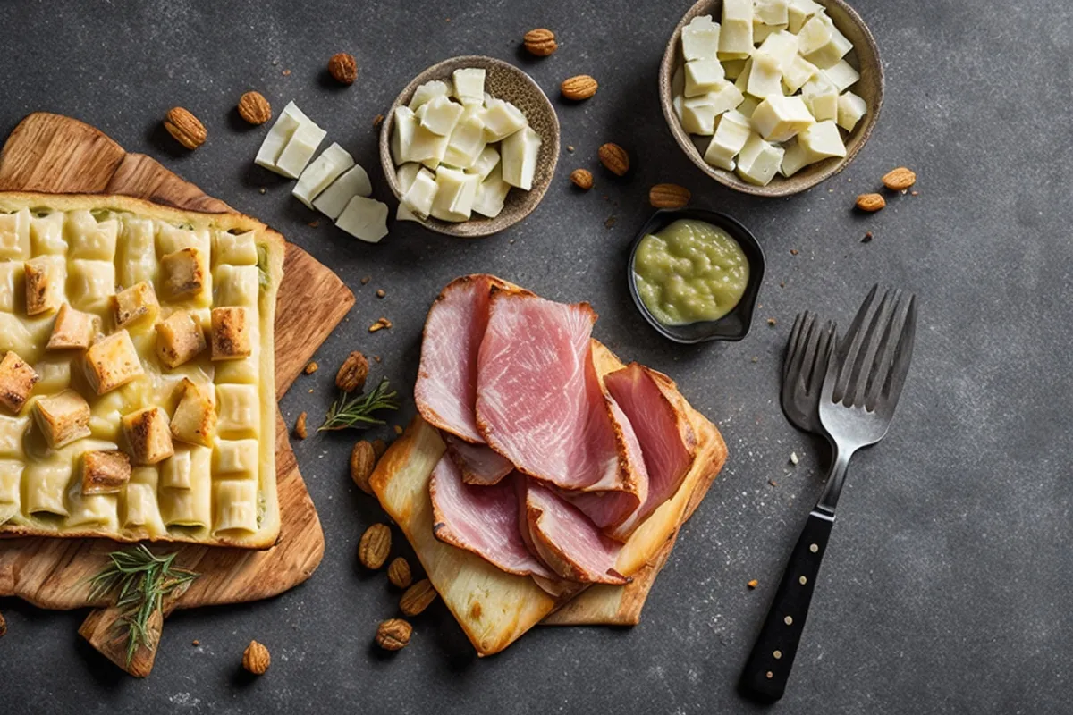 Recette gaufres a la raclette et jambon cru