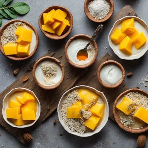 Recette gaufres au lait de coco et mangue