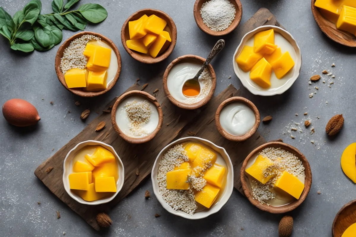 Recette gaufres au lait de coco et mangue