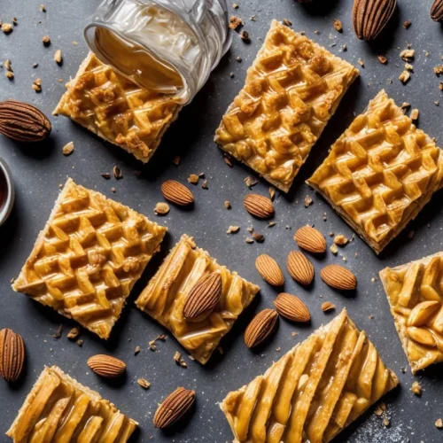 Recette gaufres au miel et aux amandes