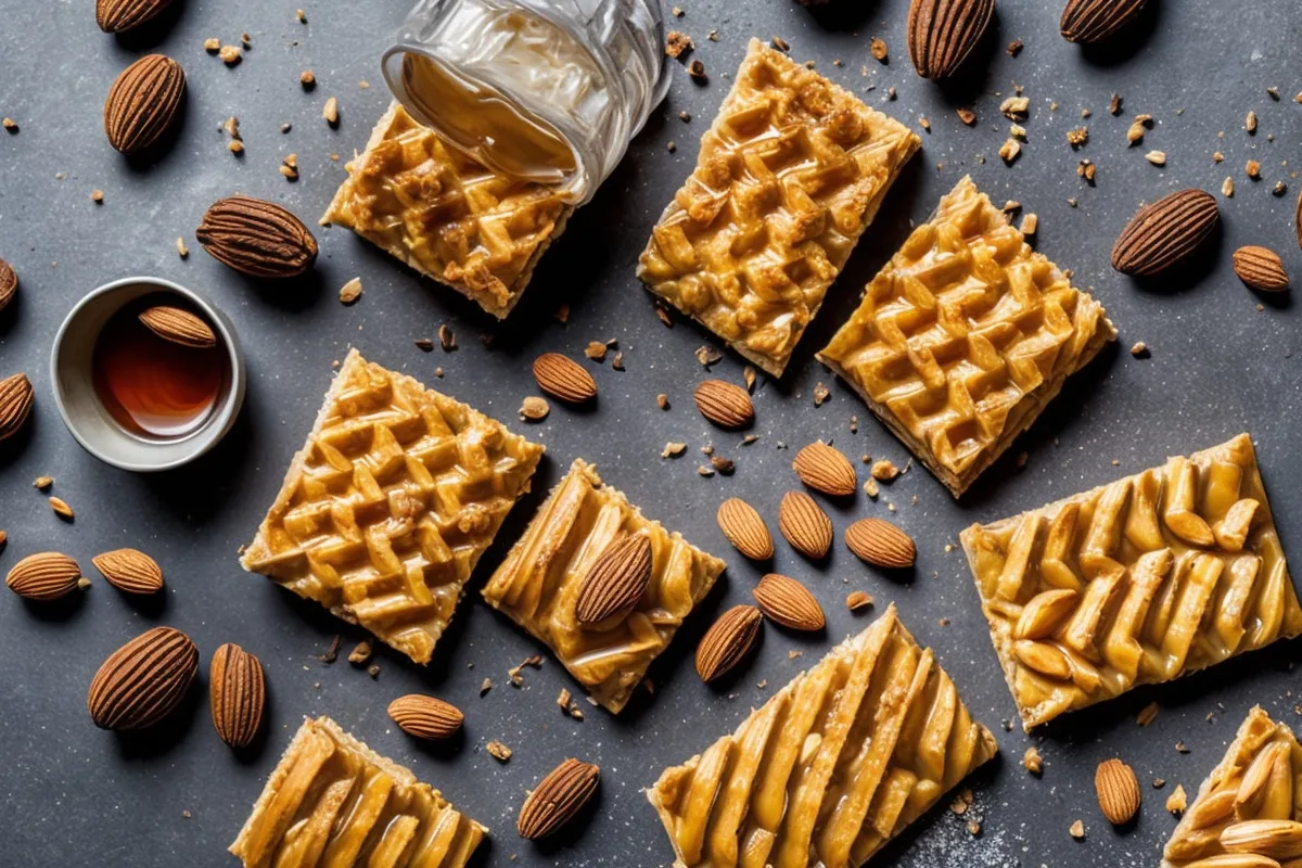 Recette gaufres au miel et aux amandes
