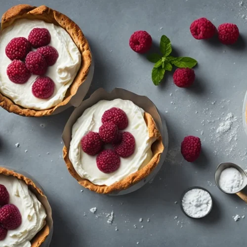 Recette gaufres au yaourt et framboises