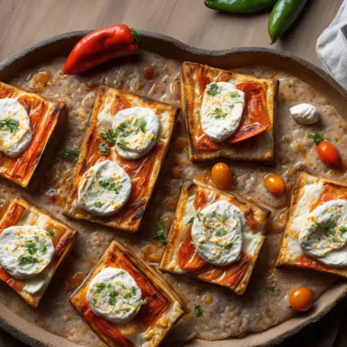 Recette gaufres aux poivrons grilles et mozzarella
