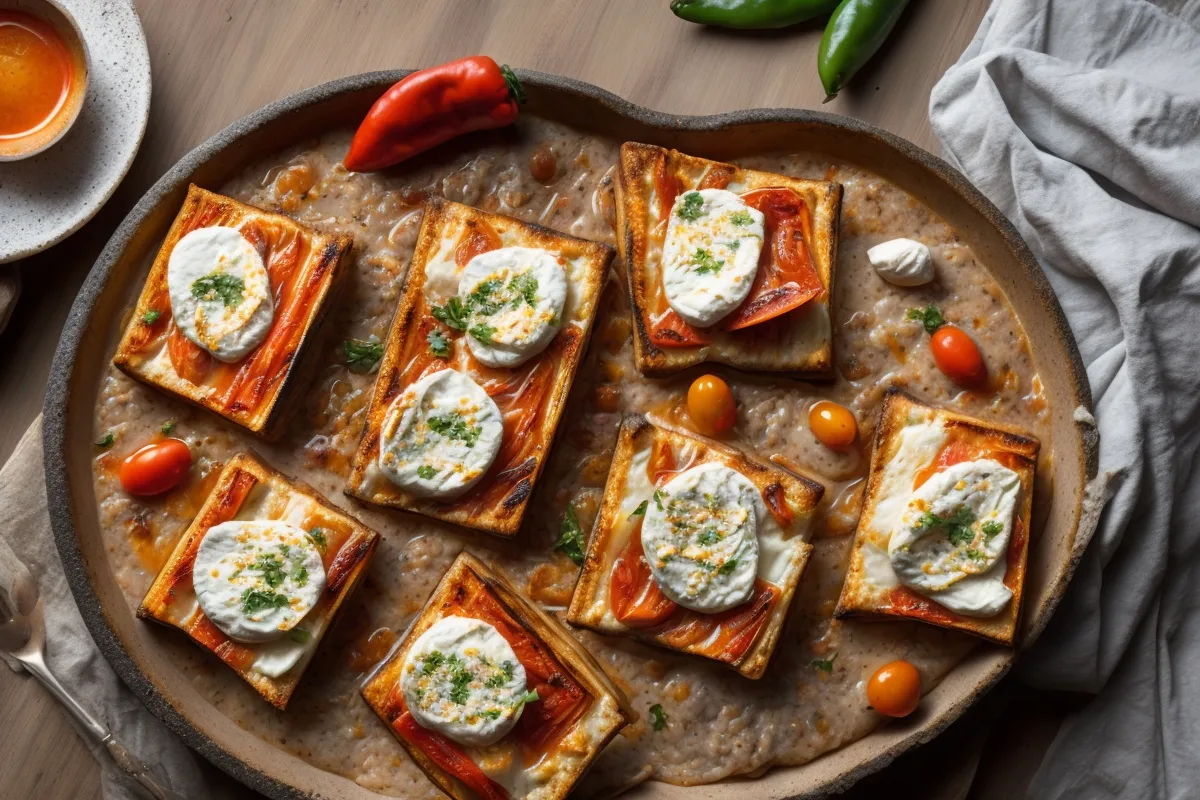 Recette gaufres aux poivrons grilles et mozzarella