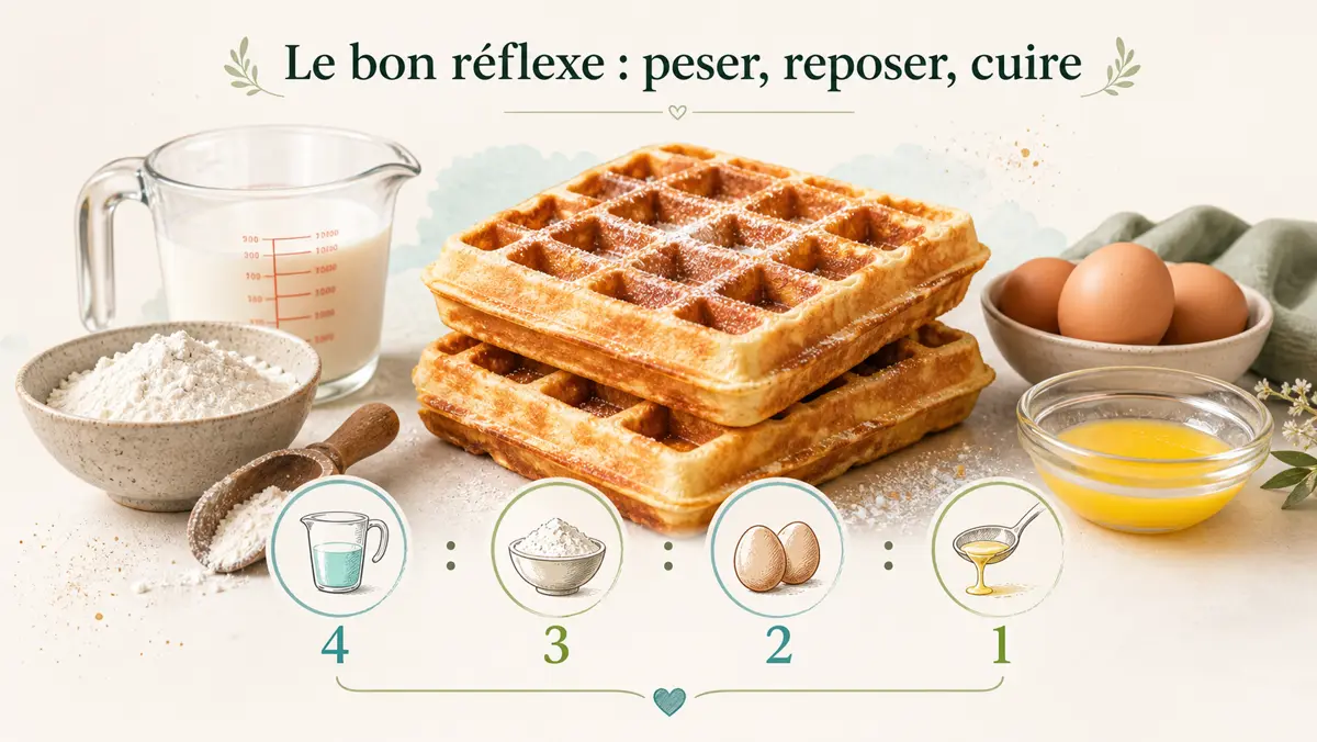 Infographie ChicChew pour réussir une pâte à gaufres bien dosée